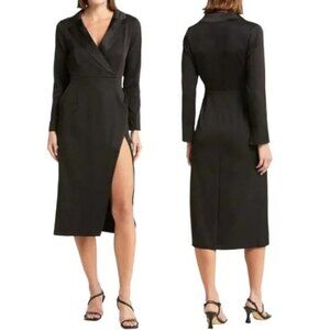 New! Area Stars tuxedo detail midi Dress black nwt 18756